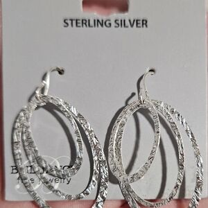 Brilliance Fine Jewelry Sterling Silver Textured Hoop Earrings